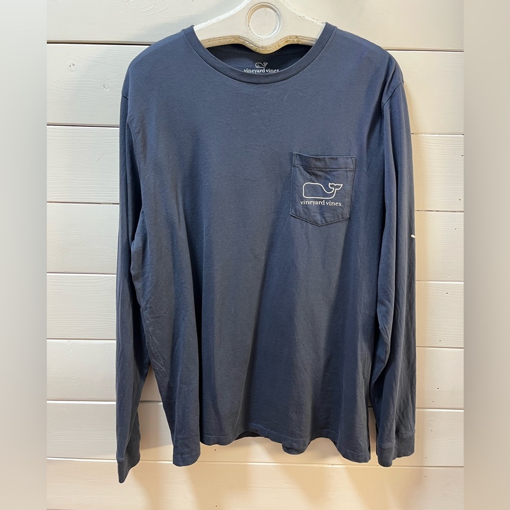 VINEYARD VINES Blue Long Sleeve Logo T-Shirt – Size L